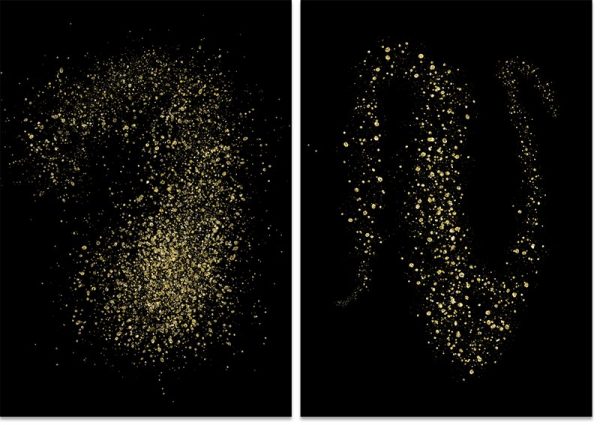 wzorki złote na obrazie