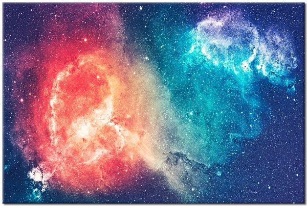 kosmos na kolorowym obrazie