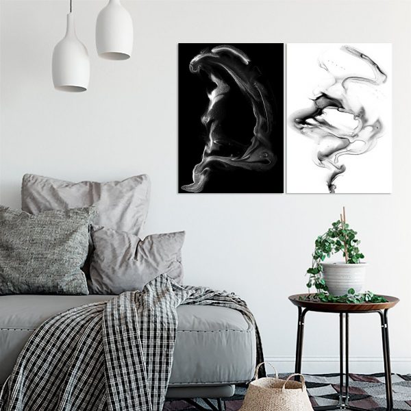 biało-czarne plakaty jako dyptyk