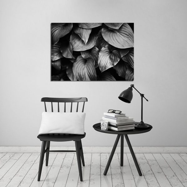 plakat z liśćmi czarnymi