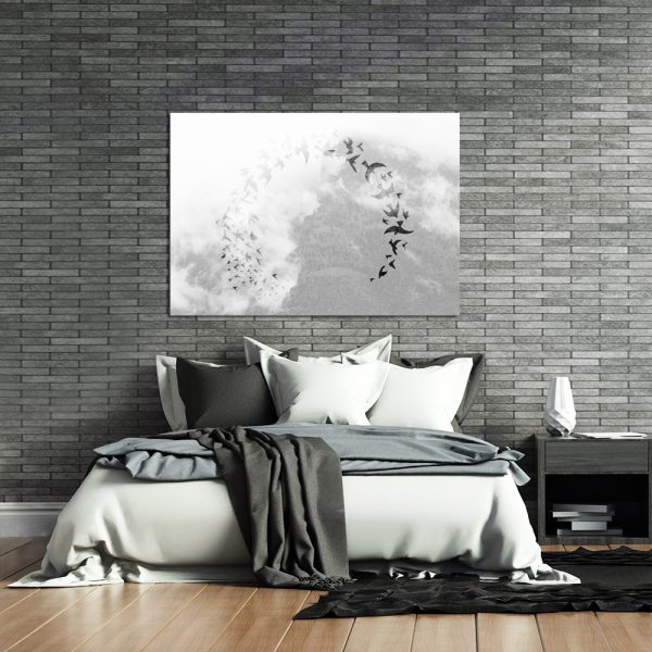 ptaki z lasem jako plakat