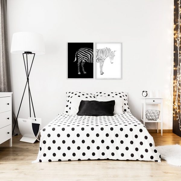 srebrny dyptyk z zebrą