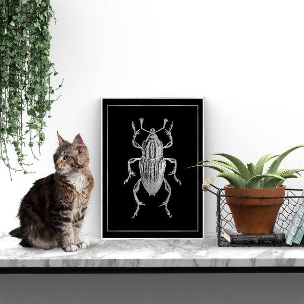 dekoracja ze srebrnym chrabąszczem