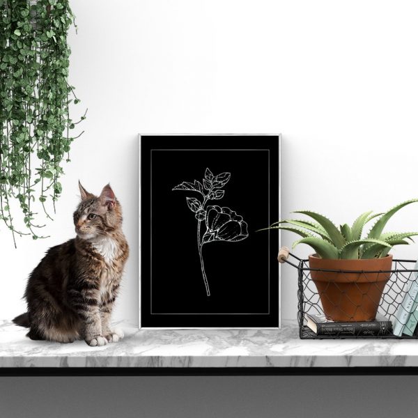 plakat jak srebro z kwiatem