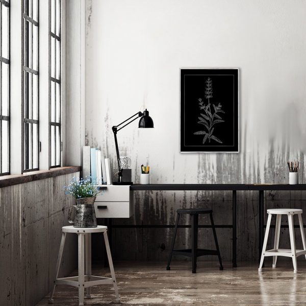 kwiat na plakacie metalicznym