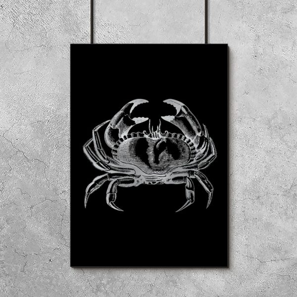 krab na plakacie srebrnym