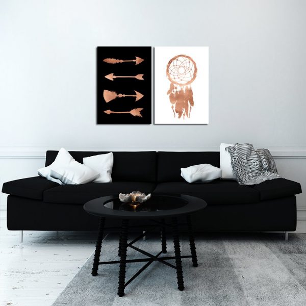 metaliczny plakat do salonu