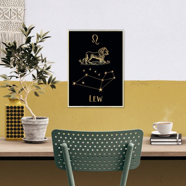 plakat ze znakiem zodiaku lew