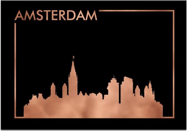 Amsterdam na plakacie miedzianym