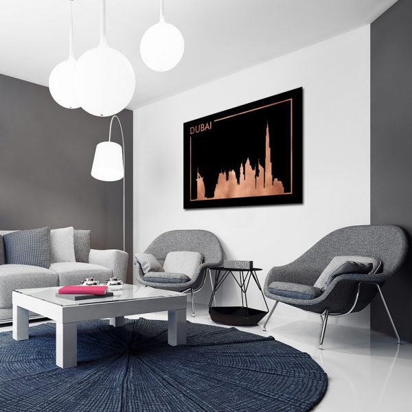 salon z motywem Dubaju na plakacie