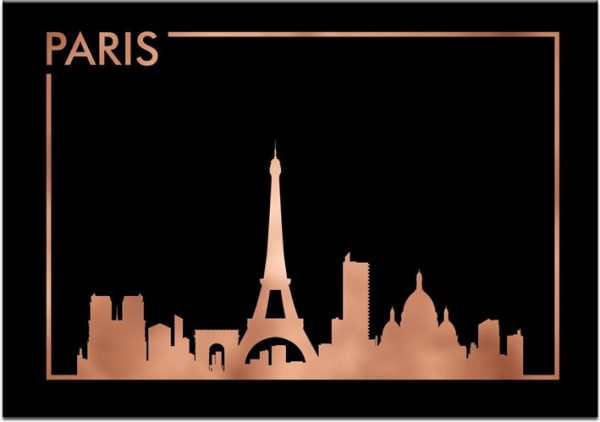Paryż na plakacie z czarnym tłem