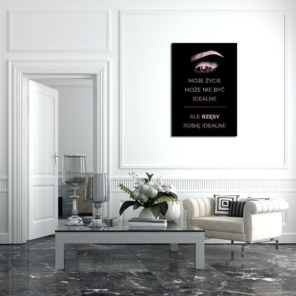 plakat rose gold z rzęsami