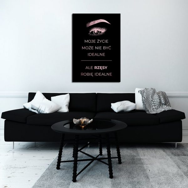różowy plakat metaliczny z motywem napisu