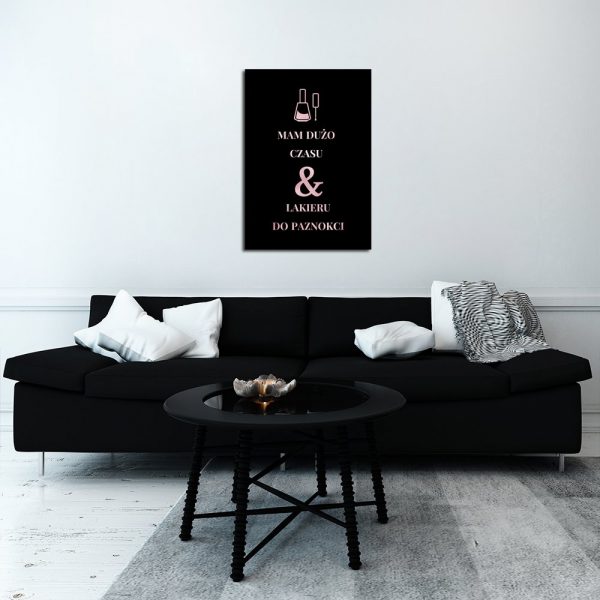 różowy plakat rose gold z motywem lakieru do paznokci