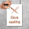 Miedziany plakat i love cooking
