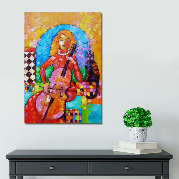 obraz panna z wiolonczelą