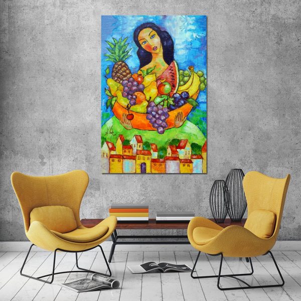 reprodukcja malarstwa panna i owoce