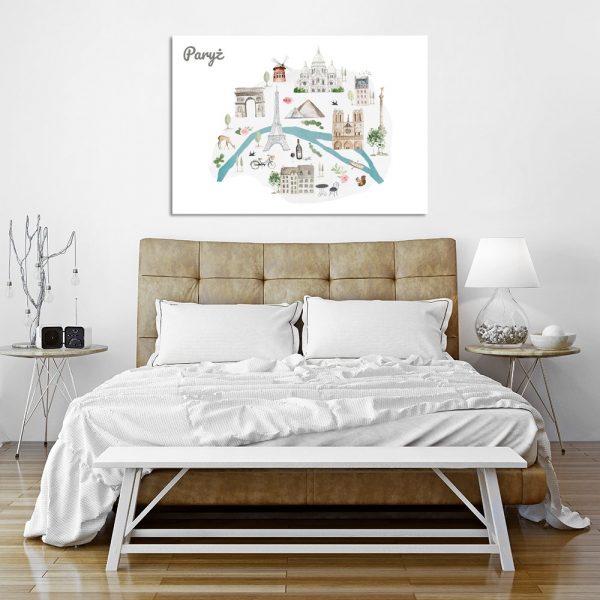 Plakat z mapą do dekoracji salonu