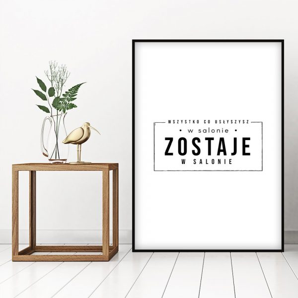 plakat z modnym hasłem