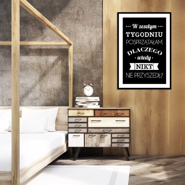 plakat z modnym napisem