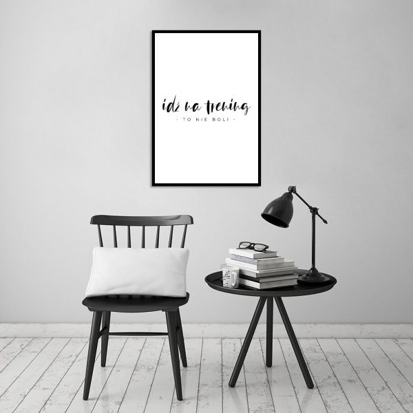 plakat z modnym napisem