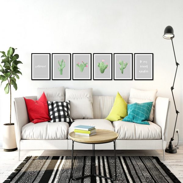 Galeria plakatów z kaktusami do salonu