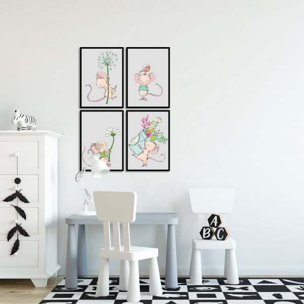 Ozdoba na ścianę z motywem myszek