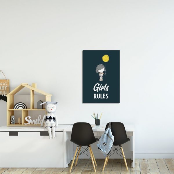 Plakat granatowy z napisem do pokoju dziecięcego