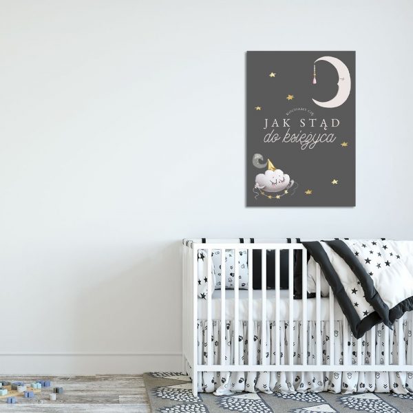 Plakat z księżycem do pokoiku dziecięcego