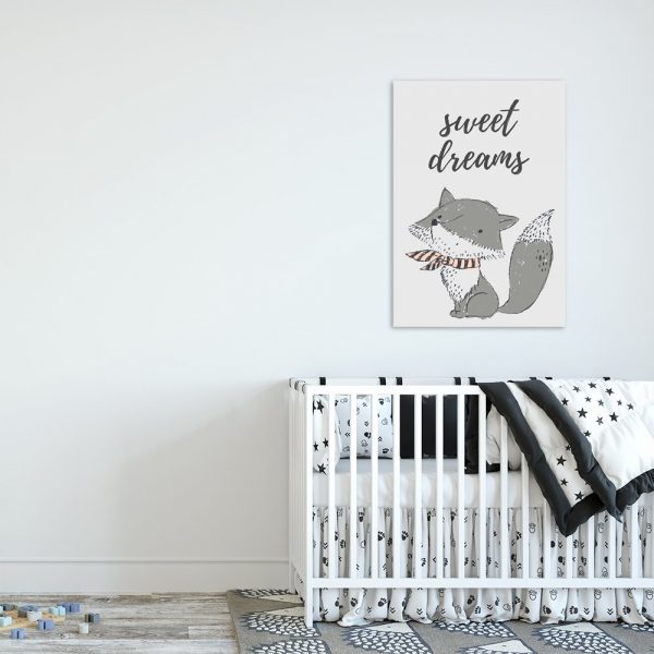 szara ozdoba na ścianę do pokoju dziecięcego