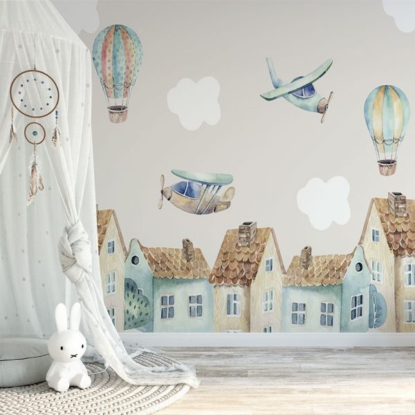 Beżowa tapeta do pokoju dziecka