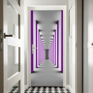 naklejka z korytarzem na drzwi