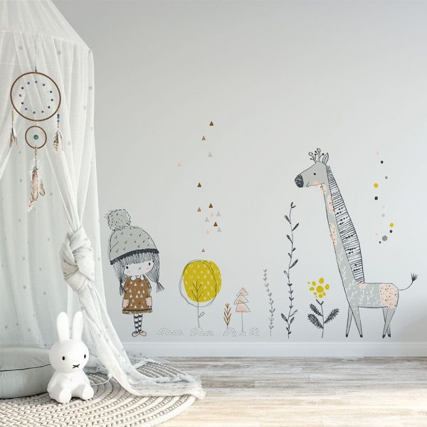 Tapeta z żyrafą do pokoju dziecięcego