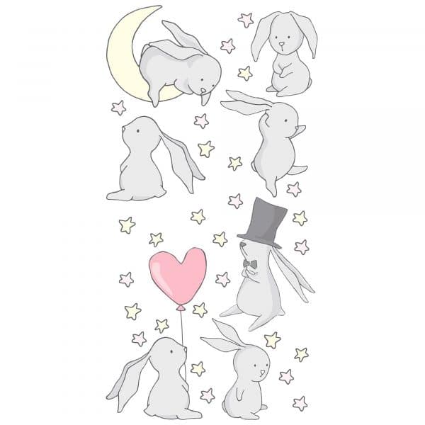 Naklejka z króliczkami do pokoju dziecka