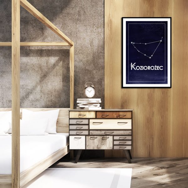 Dekoracja z motywem astronomicznym do sypialni