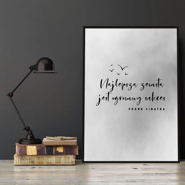 Plakat szary do dekoracji biura