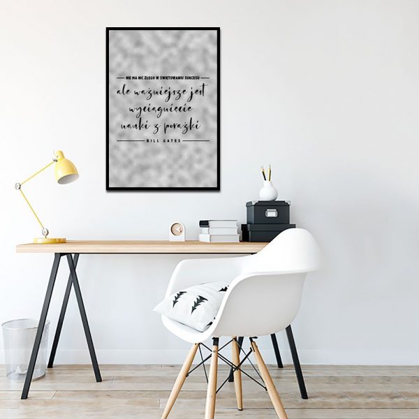 Szary plakat do dekoracji biura