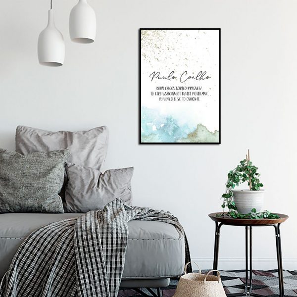 Plakat z niebieskim motywem do salonu