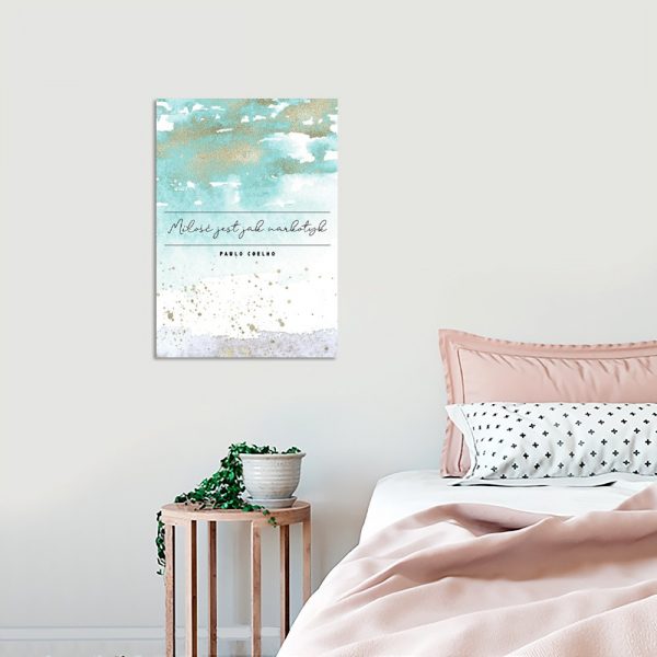 Plakat turkusowy do dekoracji sypialni