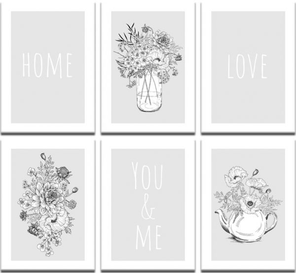 Zestaw plakatów do dekoracji salonu