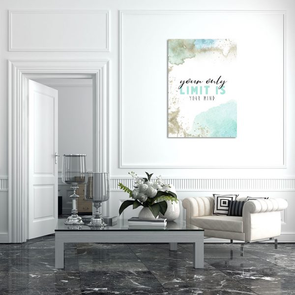 Turkusowy plakat do dekoracji salonu