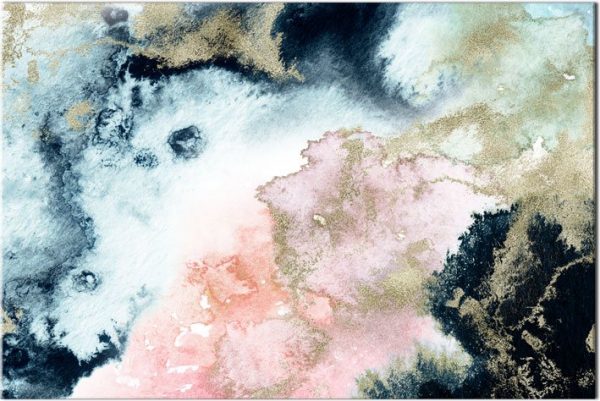 Plakat z akwarelowymi plamami