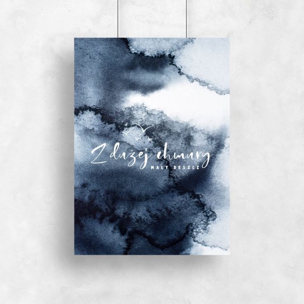 Plakat z motywem granatowego wzoru