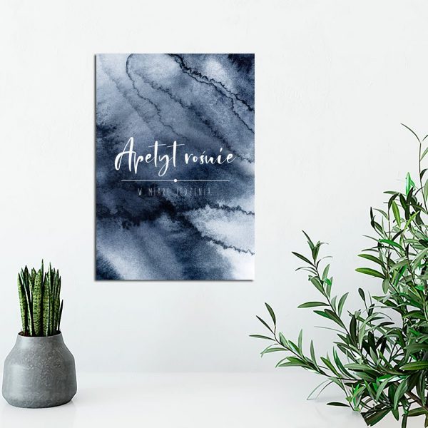 Plakat w kolorze granatowym do salonu