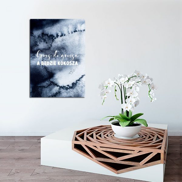 Granatowy plakat z przysłowiem