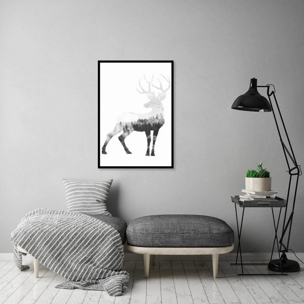 motyw jelenia na plakacie