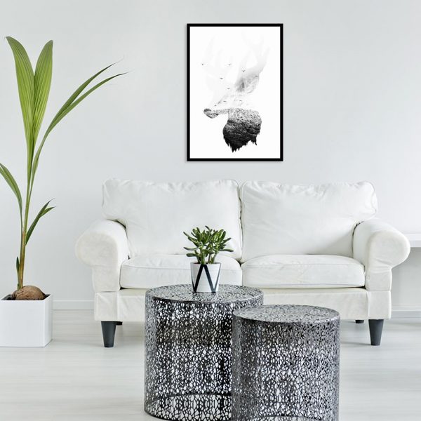 czarno-biuały jeleń