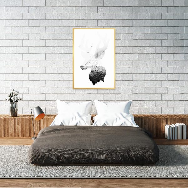 plakat do sypialni z motywem jelenia