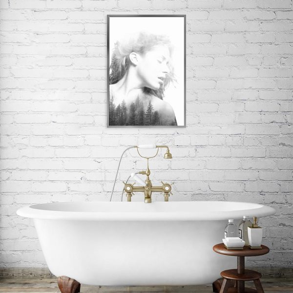 plakat biało-czarny do łazienki