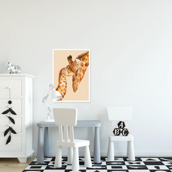 żyrafki na plakacie do domu